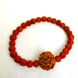 Mukhi Rudraksha elastic bracelet 4”inches long